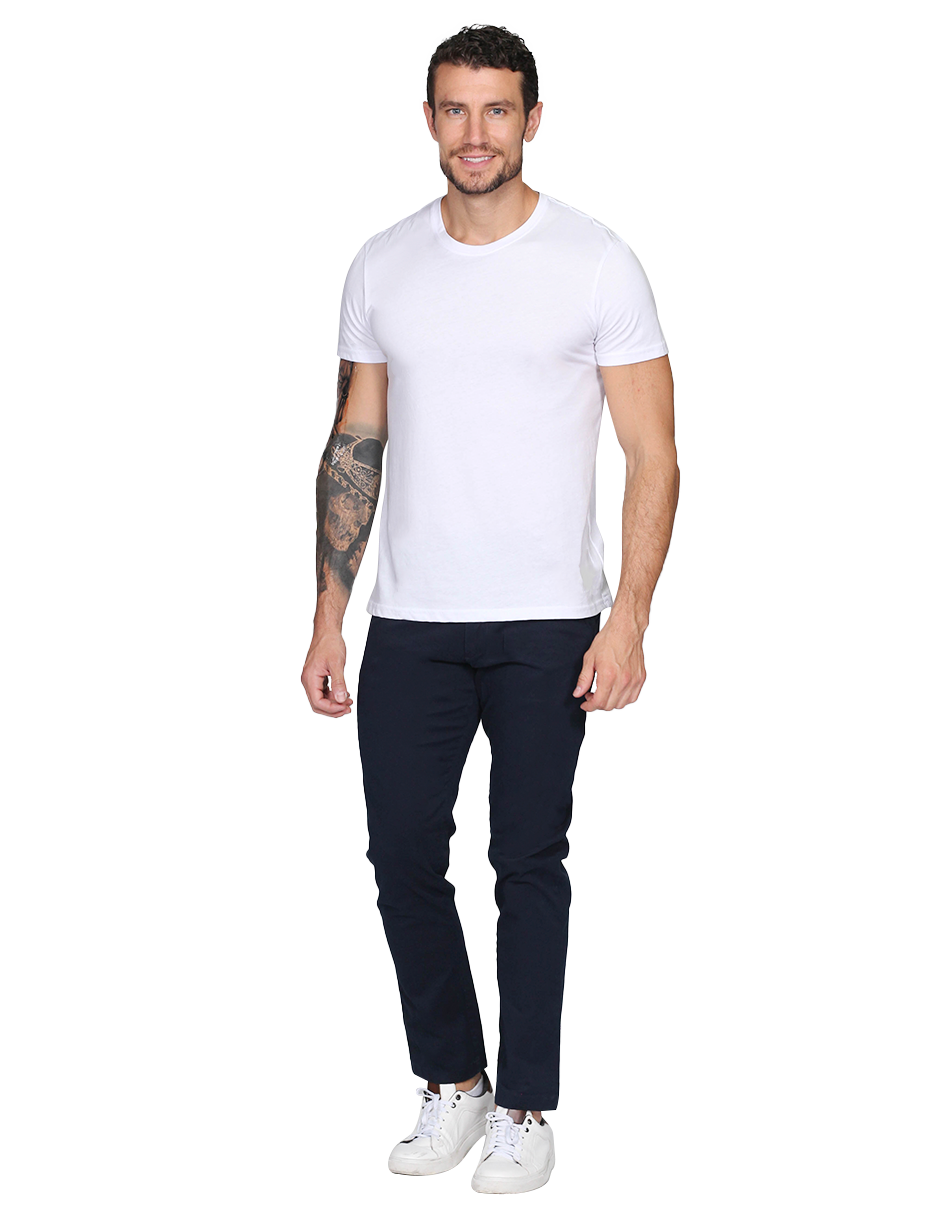 Playeras Para Hombre Cuello Redondo Basica APCR Blanco