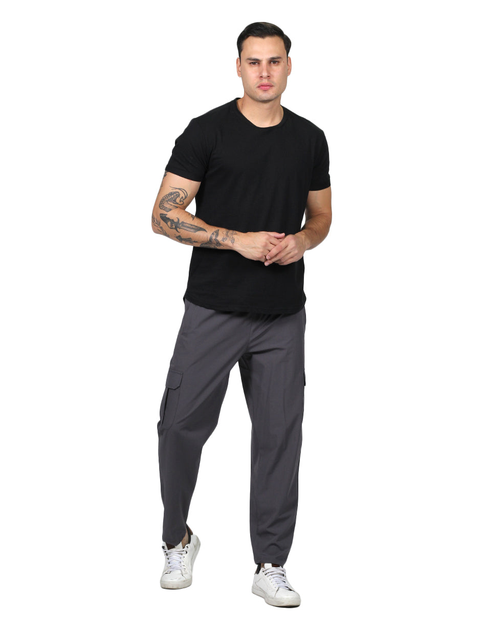 Pantalones Para Hombre Tipo Jogger Stretch G25121 Gris