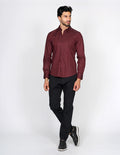 CAMISAS HOMBRE MANGA LARGA CASUALES MODA ESTAMPADA TINTO B15306