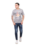 Playeras Para Hombre Casuales Manga Corta Estampadas A25457 Jaspe