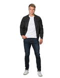 Chamarras Hombre Casuales Moda Bomber Jacket Negro D25101