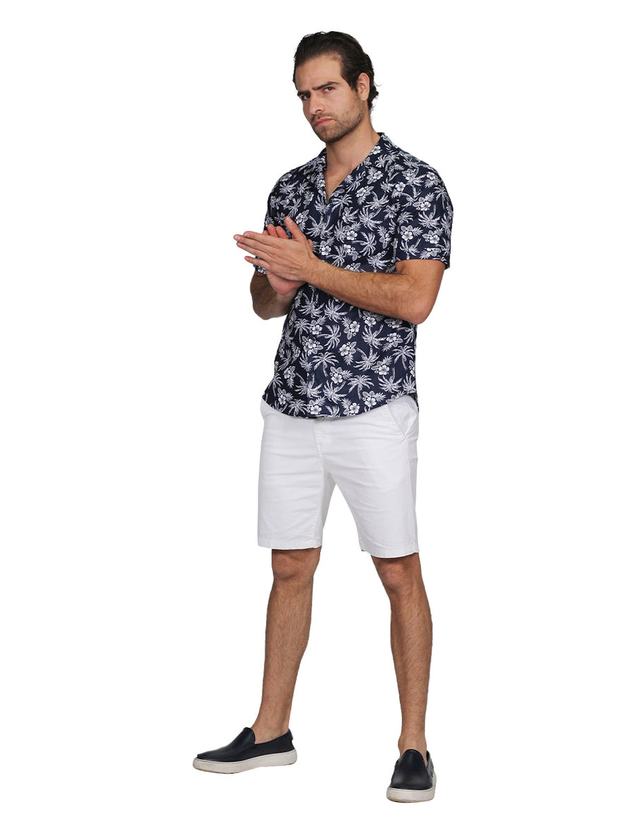 Camisas Para Hombre Bobois Moda Casuales Manga Corta Playa Estampada Hawaiana Tipo Lino Relaxed Fit 4 B21383