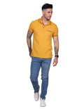 Playeras Polo Para Hombre Lisa Slim Fit Mostaza A21107