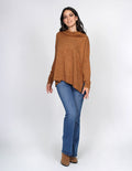 SUETERS MUJER CASUALES PUNTO OVERSIZE CUELLO TORTUGA CHEDRON O13101