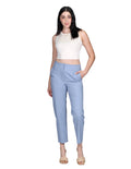 Pantalones Para Mujer Bobois Moda Casuales De Vestir Tiro Alto Azul W21105