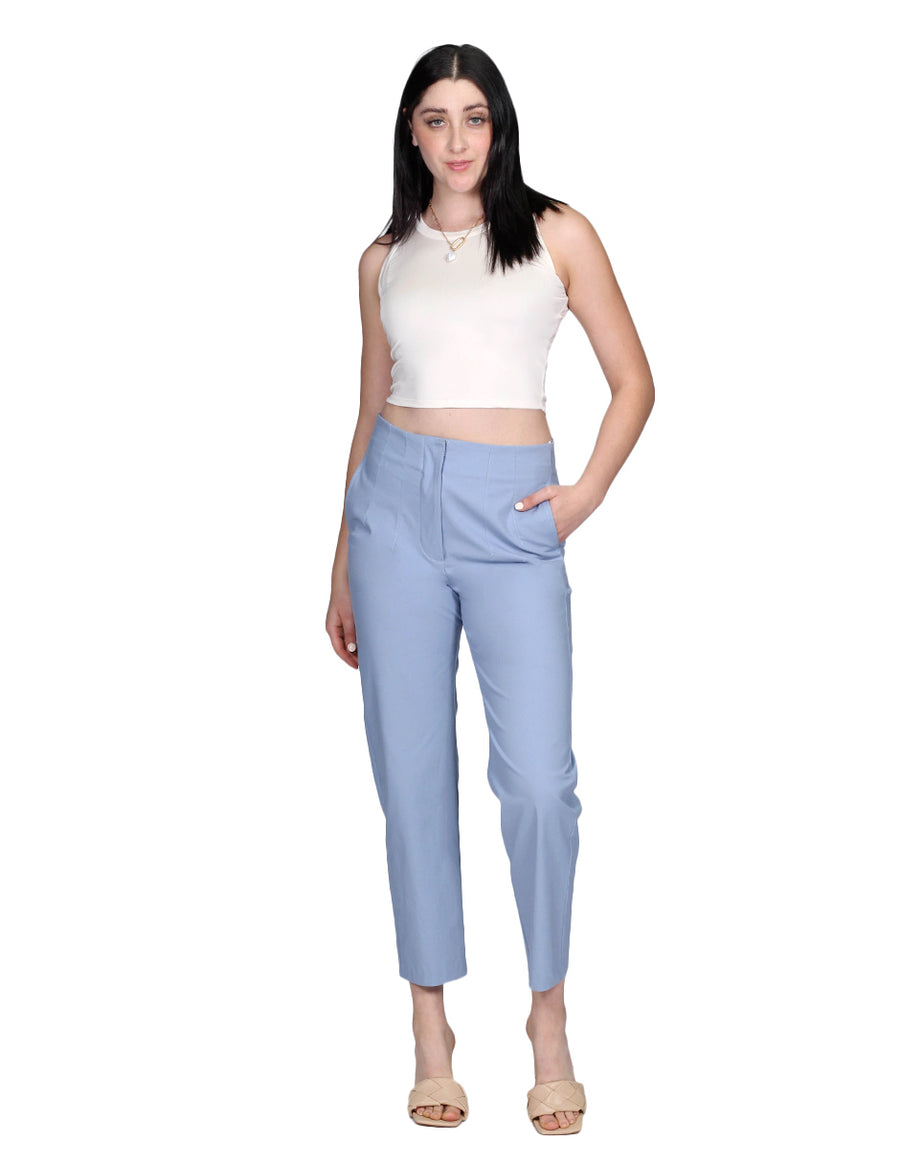 Pantalones Para Mujer Bobois Moda Casuales De Vestir Tiro Alto Azul W2 –  BOBOIS