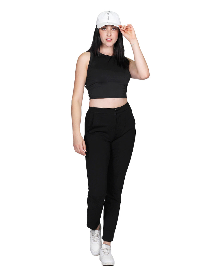 Blusas Para Mujer Bobois Moda Casuales Tipo Crop Top Basico Negro N21106