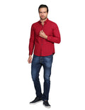 Camisas Para Hombre Bobois Moda Casuales Manga Larga Regular Fit Cuadros Rojo B21210