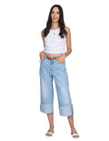 Jeans Para Mujer Bobois Moda Culotte Cropped Pantalones de Mezclilla Unico V21103