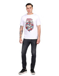 Playeras Hombre Casuales Manga Corta Estampadas Blanco A25462