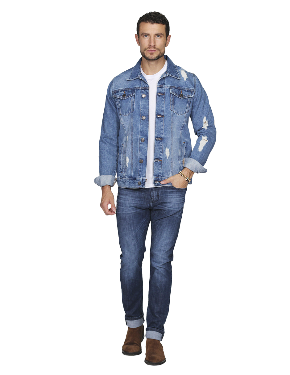 Outfit Chamarra Mezclilla Larga De Moda Chamarra De Mezclilla