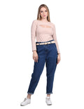 Jeans Para Mujer Bobois Moda Casuales Pantalones de Mezclilla Tiro alto Stone V23104
