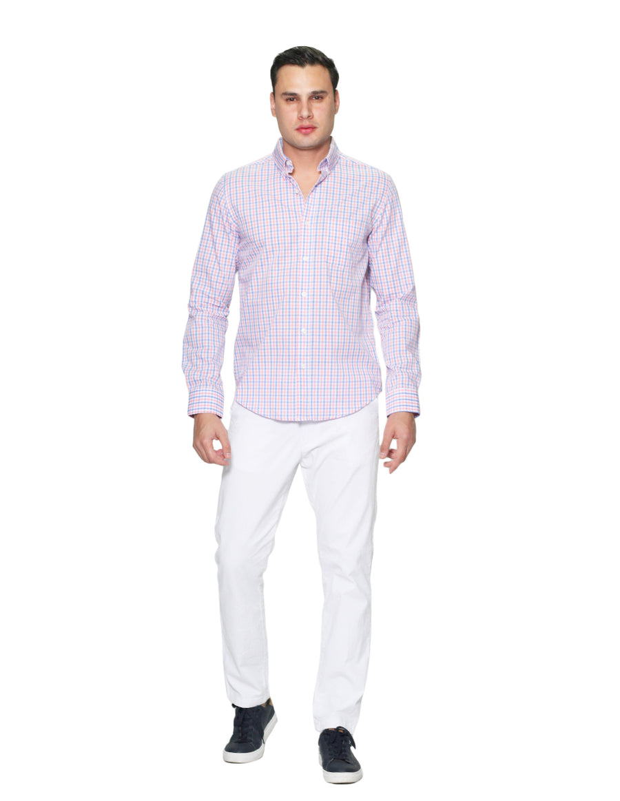 Camisas Para Hombre Bobois Moda Regular Fit B31213 Rosa
