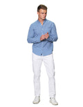 Camisas Hombre Moda Manga Larga Regular Fit B31222 Azul