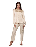 Pantalones Para Mujer Bobois Moda Casuales W31100 Hueso