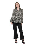 Blusas Mujer Camisera Satinada Animal Print Unico N23128