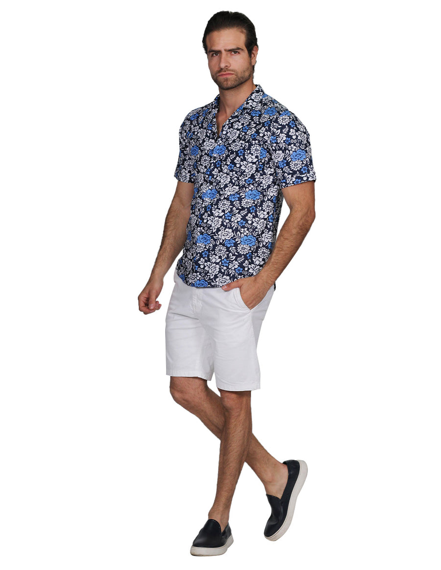 Camisas Para Hombre Bobois Moda Casuales Manga Corta Playa Estampada Hawaiana Tipo Lino Relaxed Fit 2 B21383