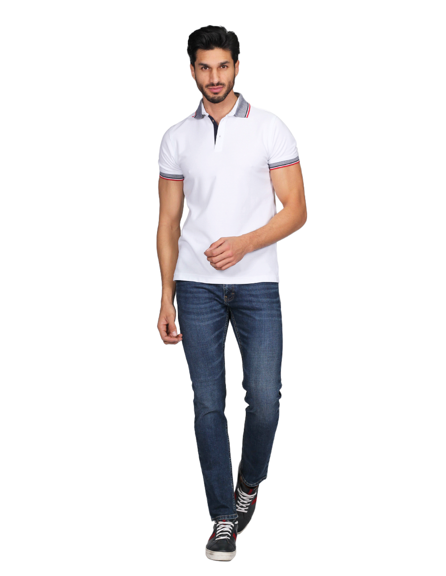 Playera tipo polo blanca hombre hot sale