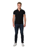 Playeras Hombre Tipo Polo Casuales Manga Corta Pique Moda Negro A25114