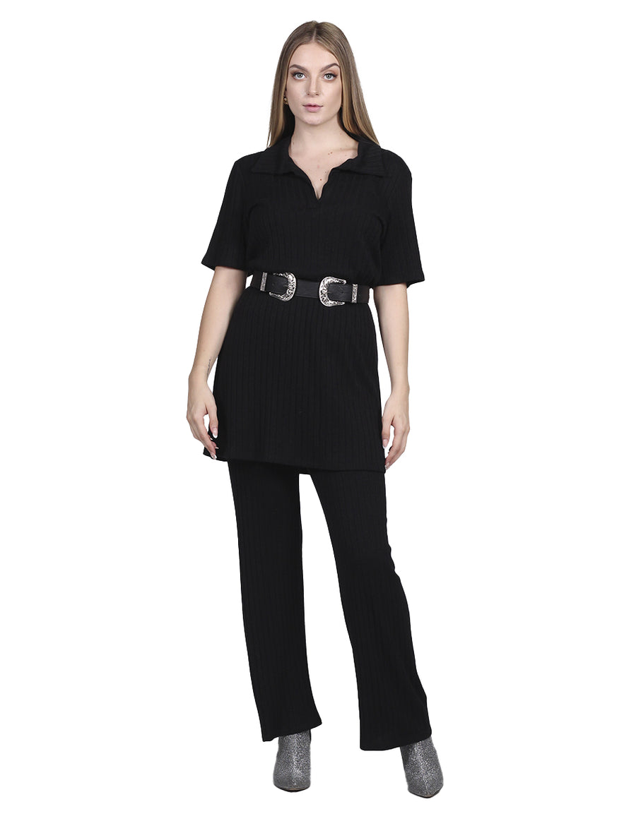 Pantalones Para Mujer Bobois Moda Básico de Vestir Negro W21100 – BOBOIS