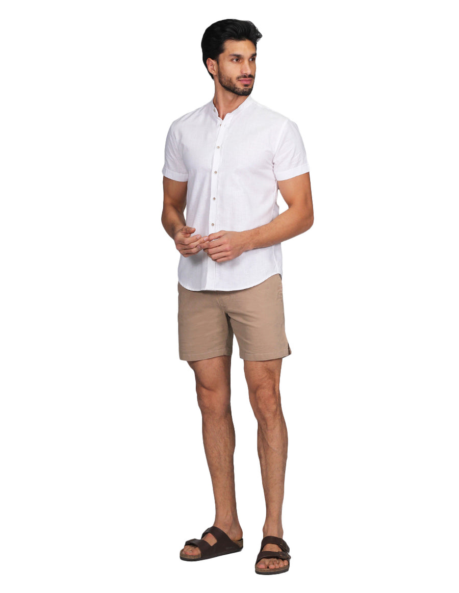 Shorts Para Hombre Bobois Moda Casuales Gabardina Lisos Cortos Basicos Playa Kaki G21151
