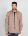 CAMISOLAS HOMBRE MODA CASUALES SOBRE CAMISA BEIGE B15347