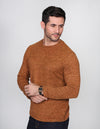 PLAYERAS HOMBRE MODA CASUALES MANGA LARGA TEJIDA SOFT BRUSH OCRE A15123