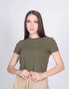 PLAYERAS MUJER MODA CASUALES CORTA BASICA MARGA CORTA MILITAR N13129