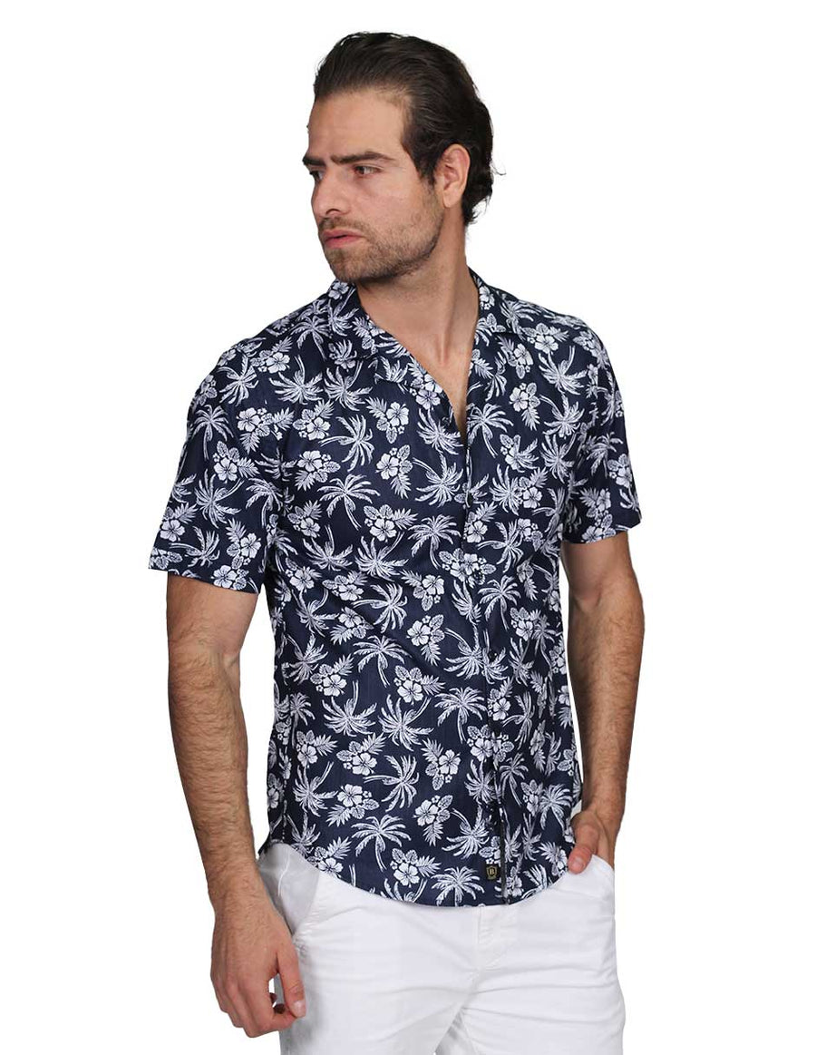 Camisas Para Hombre Bobois Moda Casuales Manga Corta Playa Estampada Hawaiana Tipo Lino Relaxed Fit 4 B21383