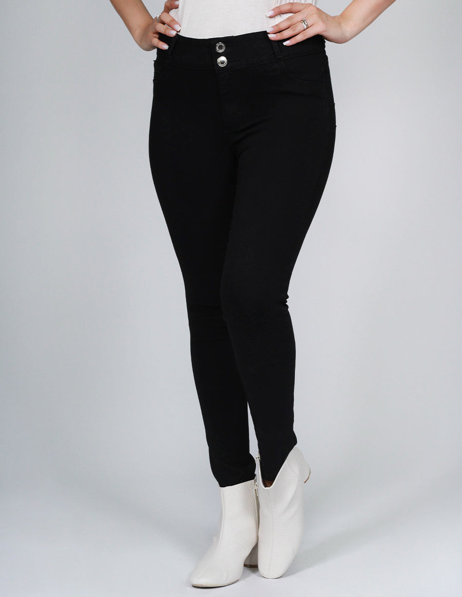 JEANS MUJER MODA CASUALES SKINNY PUM UP NEGRO V13100