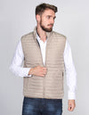 CHALECOS HOMBRE CASUALES MODA GAJOS CON BIES BEIGE H15101