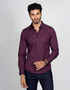 CAMISAS HOMBRE MANGA LARGA CASUALES MODA ESTAMPADA VINO B15306