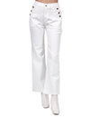 Jeans Para Mujer Bobois Moda Casuales Pantalones de Mezclilla Tiro Alto Adorno De Botones Blanco V23101