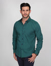 CAMISAS HOMBRE CASUALES MODA MANGA LARGA MASCOTAS VERDE B15213