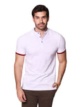 Playeras Tipo Polo Para Hombre Cuello Mao Lisa A31401 Blanco