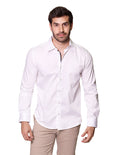 Camisas Para Hombre Manga Larga Satinada Formal Slim Fit B31301 Blanco