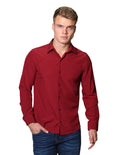 Camisas Hombre Casuales Moda Bobois Manga Larga  Vino B25321