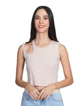 Blusas Para Mujer Tipo Crop Top Sin Mangas Arena N21103