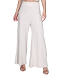 Pantalones Para Mujer Bobois Moda Casuales Lino Amplio Comodo Arena W21107