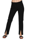 Pantalones Para Mujer Bobois Moda Casuales Basicos Con Aberturas Al Frente Negro W21101