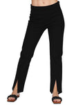 Pantalones Para Mujer Basicos Con Aberturas Al Frente Negro W21101