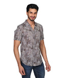 Camisas Para Hombre Manga Corta Estampada Relaxed Fit 4 B22360