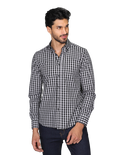 Camisas Para Hombre Manga Larga Cuadros Regular Fit Gris B15216