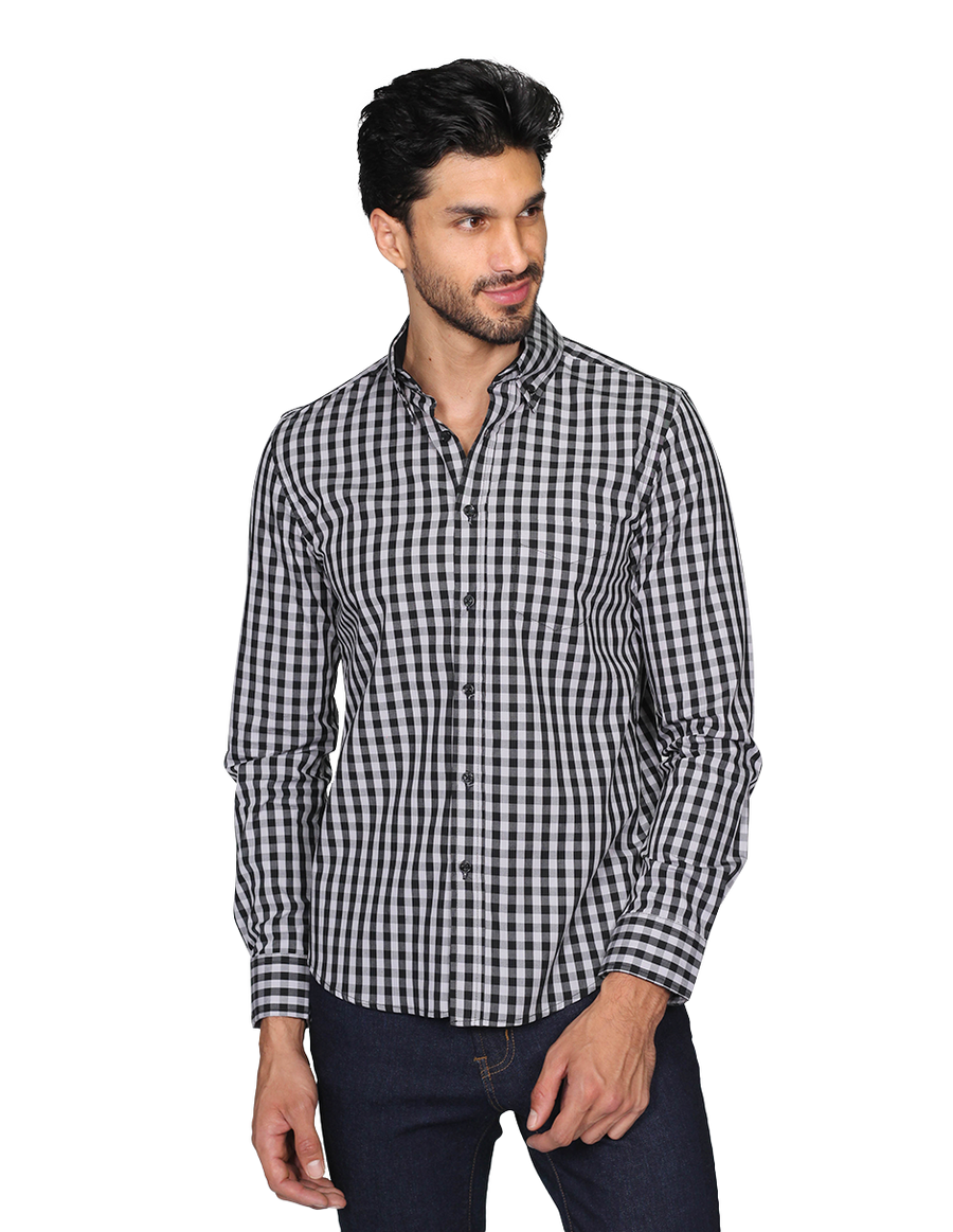 Camisa gris cuadros hotsell
