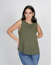 PLAYERAS MUJER MODA CASUALES MARGA CORTA ESPALDA CRUZADA MILITAR N13125