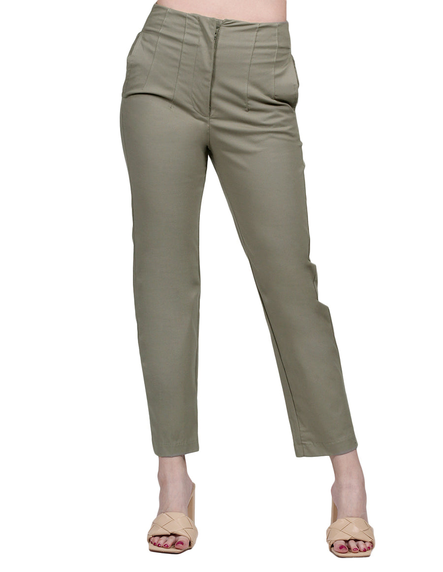 Pantalones Para Mujer Bobois Moda Casuales De Vestir Tiro Alto Olivo W –  BOBOIS