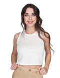 Blusas Para Mujer Bobois Moda Casuales Tipo Crop Top Basico Hueso N21106