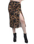 Faldas Para Mujer Bobois Moda Casuales Larga Midi Con abertura Estmapado Floral Unico X23102