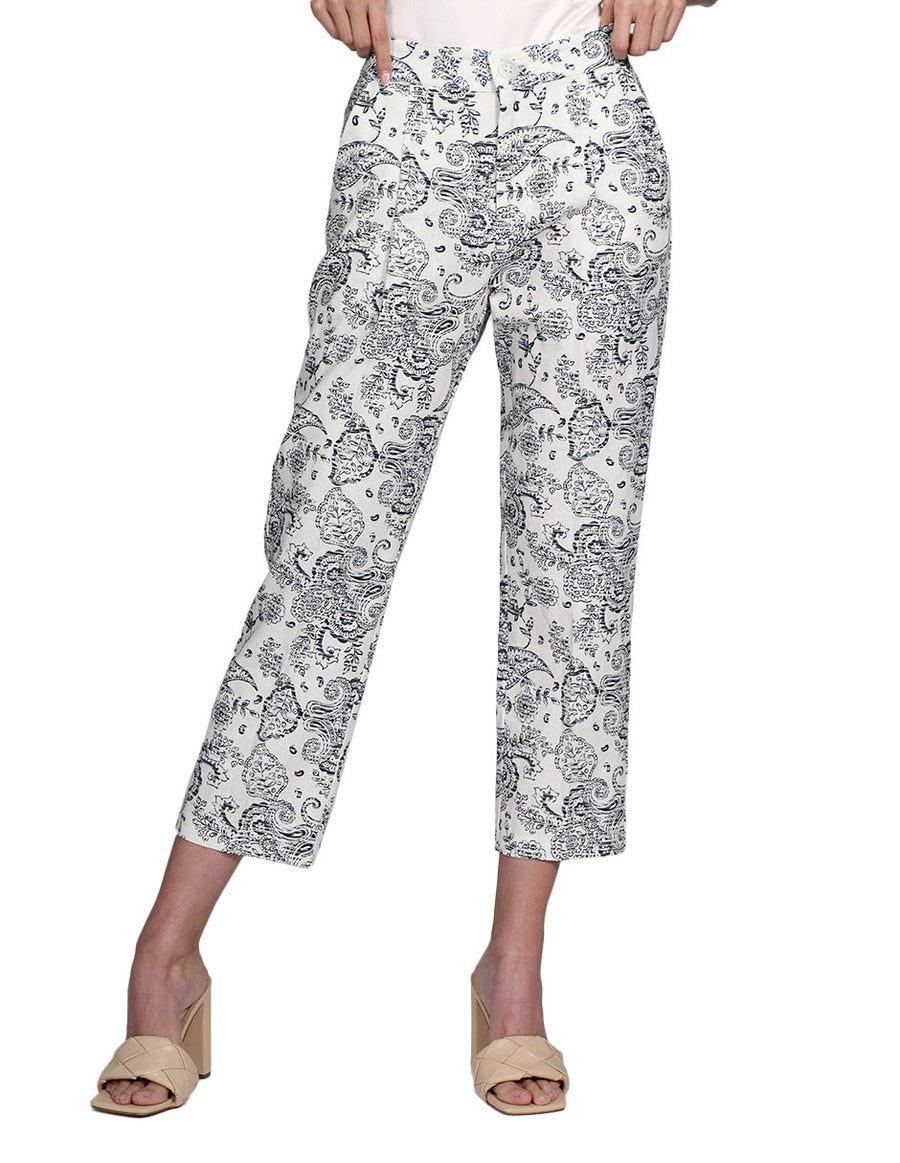 Pantalones Para Mujer Bobois Moda Casuales Tipo Lino Con Estampado Unico W21110