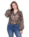 Blusas Para Mujer Bobois Moda Casuales Animal Print Unico N23130
